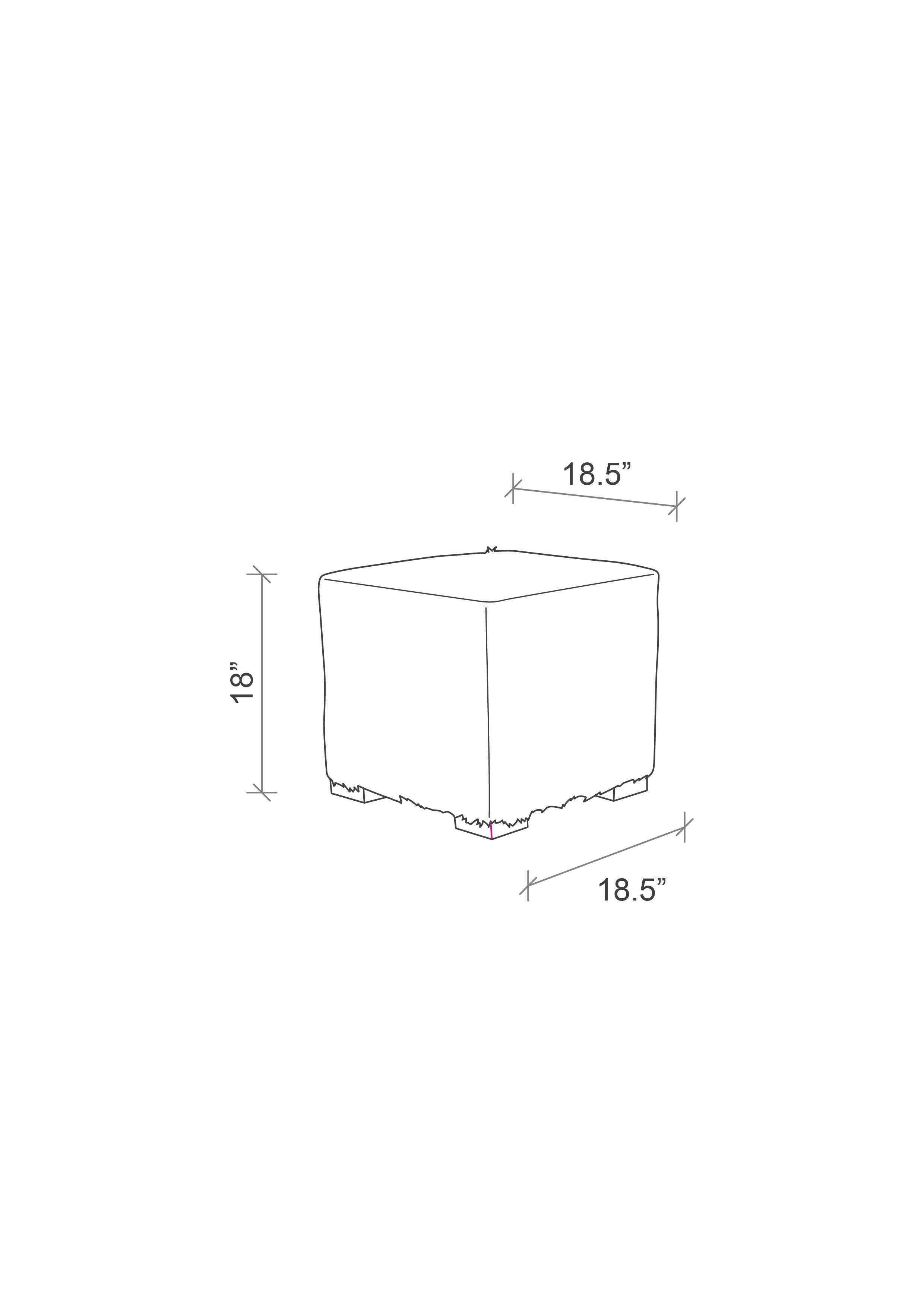 Wildebeest Hide Cube Ottoman In New Condition For Sale In New York, NY