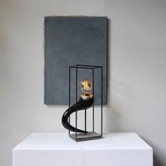 No. 04 Lampe de table d'art contemporain avec cadre en corne de gnou, Sander Bottinga