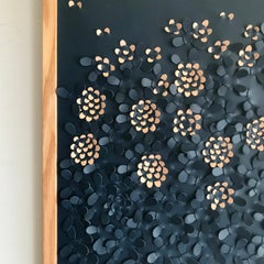 Wildflower: a Piece of 3d Sculptural Blue and Pink Leather Wall Art