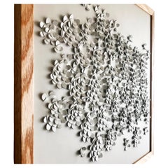 Wildflower: A Piece of 3D Sculptural Cream Leather Wall Art