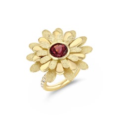 Wildflower Ring in 18k Gold with Pink Tourmaline by Future Fortune Jewelry