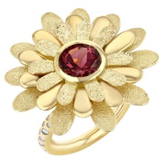 Wildflower Ring in 18k Gold with Pink Tourmaline by Future Fortune Jewelry