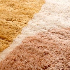 Wildflowers, Pink And Orange, Authentic Shag, All-Natural Wool Moroccan Rug