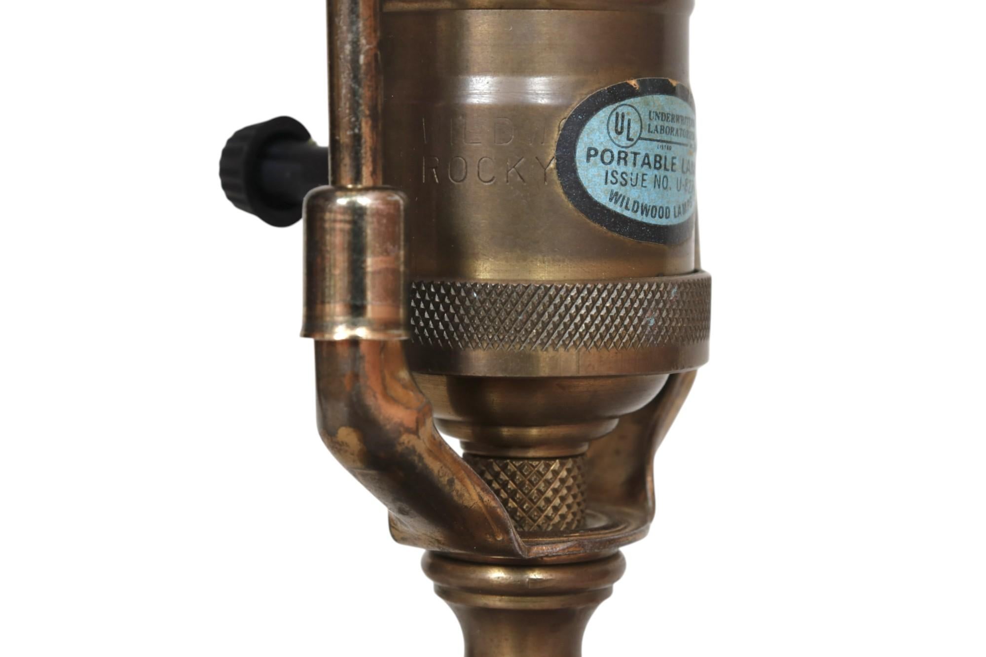 American Wildwood Brass Amphora Table Lamp For Sale