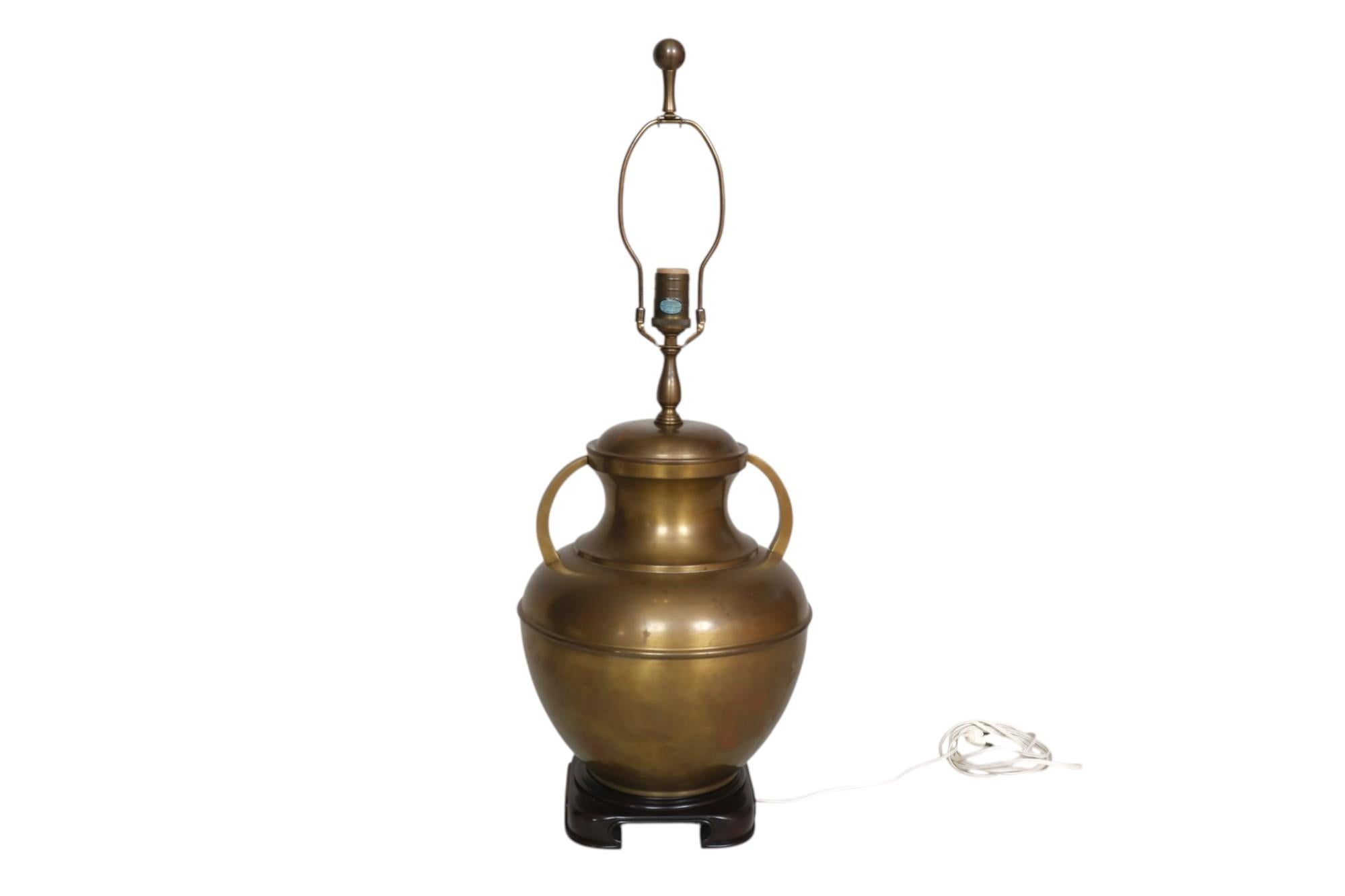 Wildwood Brass Amphora Table Lamp For Sale 1