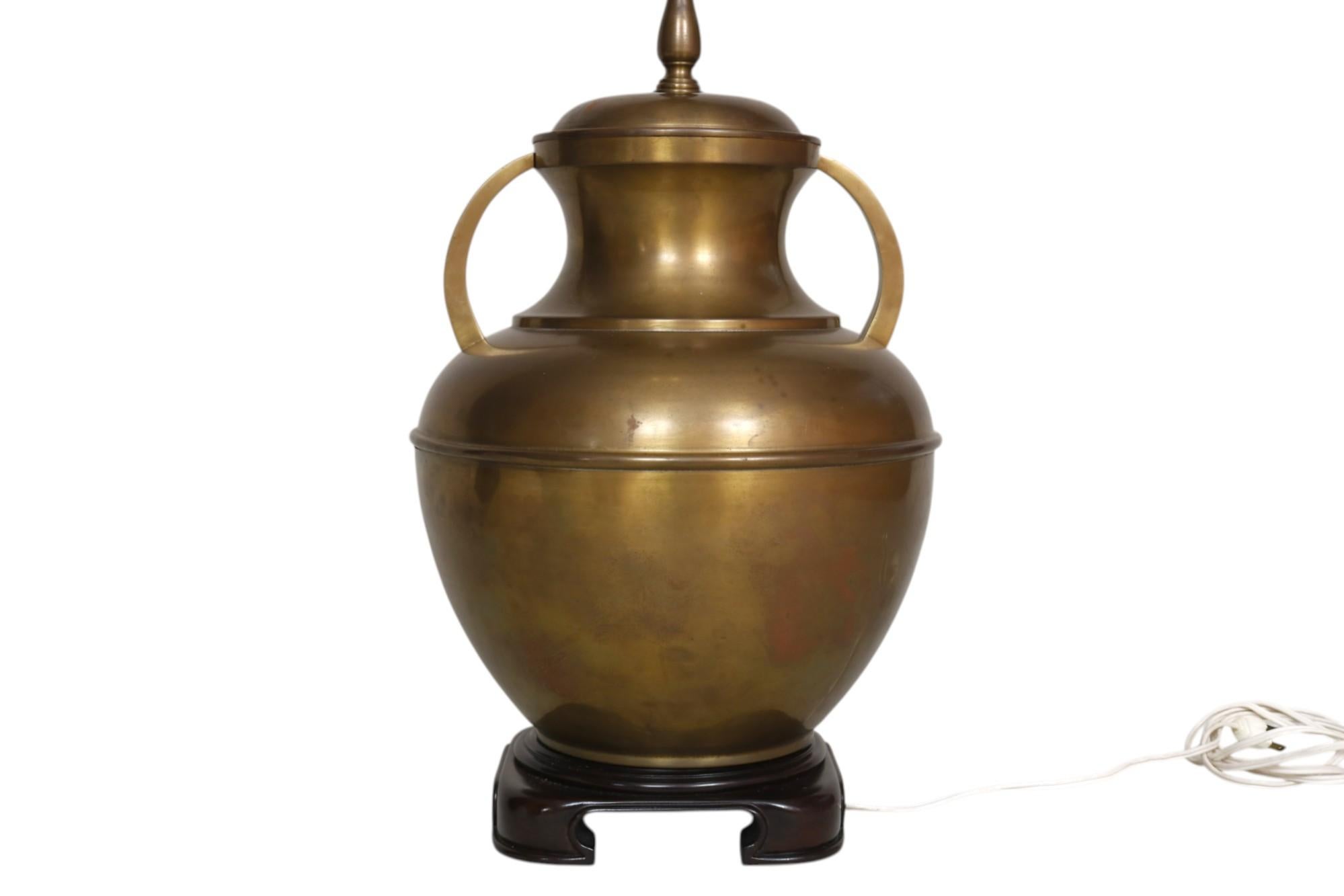 Wildwood Brass Amphora Table Lamp For Sale 2