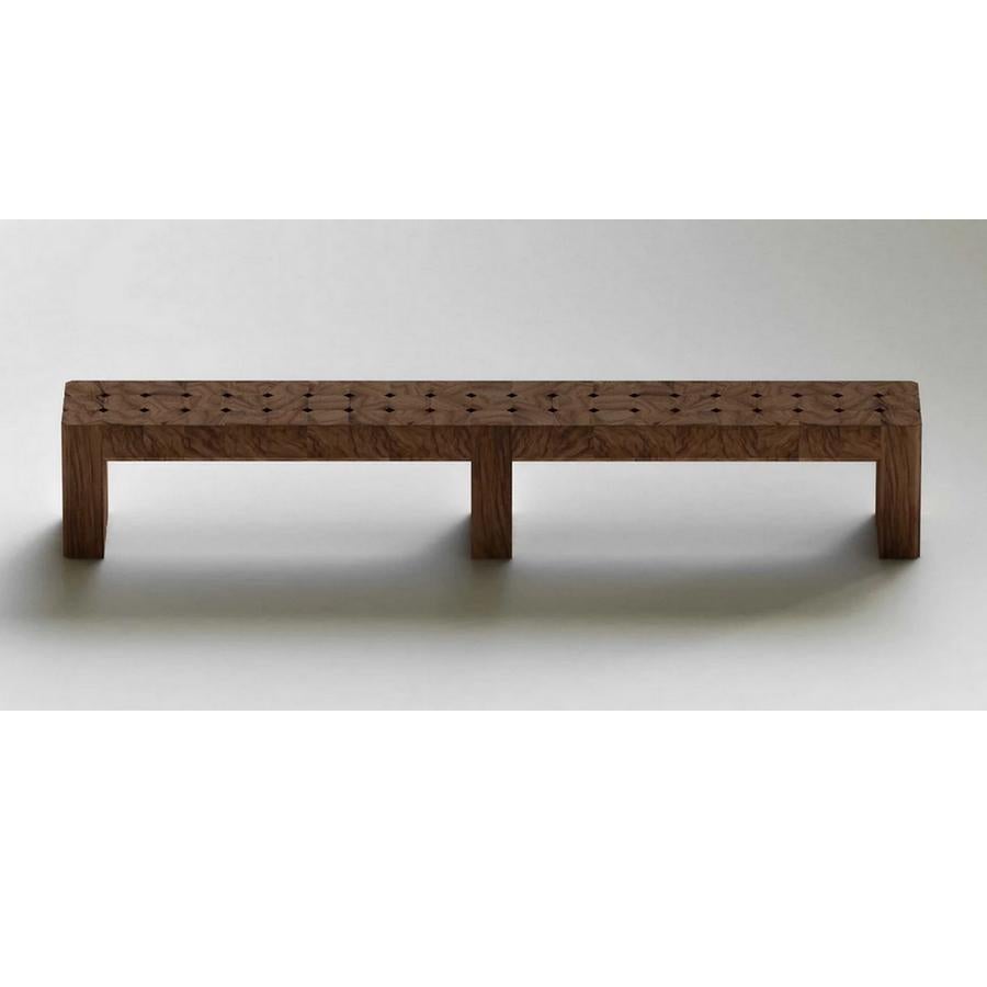 Modern Wilee, Solid Acacia Wood Bench with 3 Legs