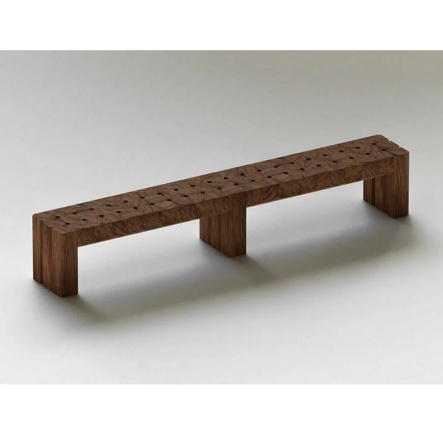 Wilee, Solid Acacia Wood Bench with 3 Legs In New Condition In Beverly Hills, CA