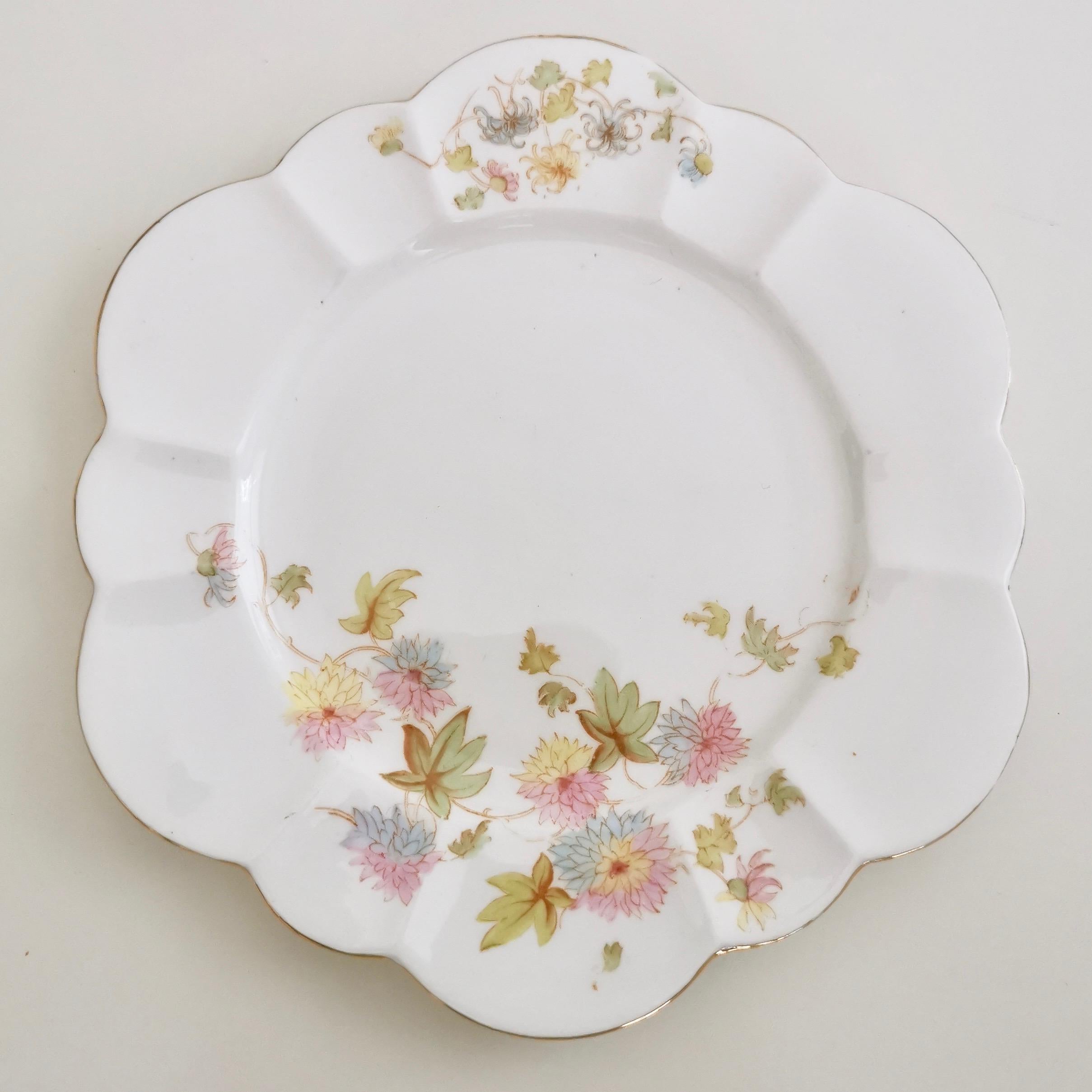 Wileman Porcelain Tea Set, Chrysanthemum, Pastel Colors, Art Nouveau, 1896 1