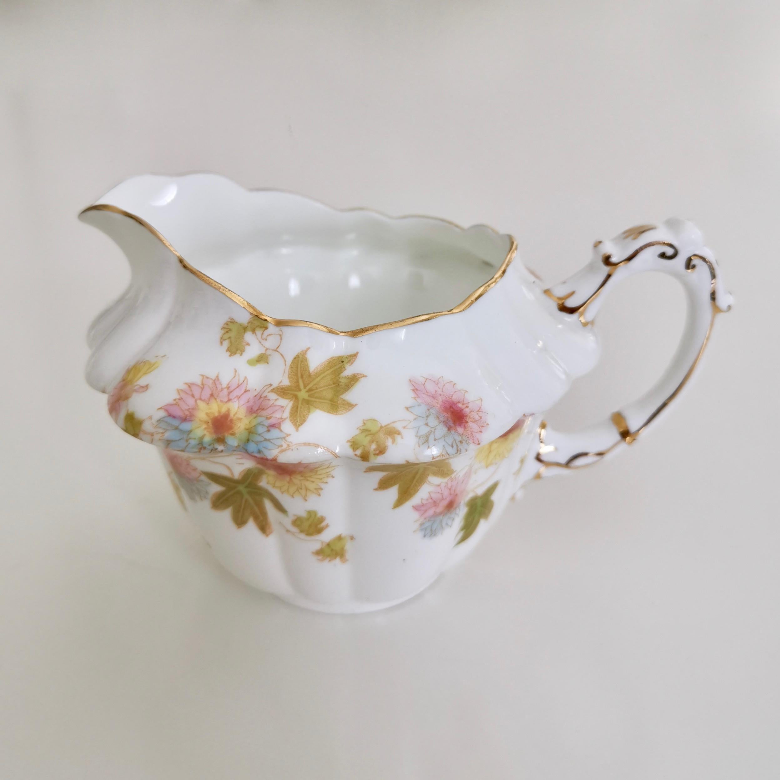 Wileman Porcelain Tea Set, Chrysanthemum, Pastel Colors, Art Nouveau, 1896 4