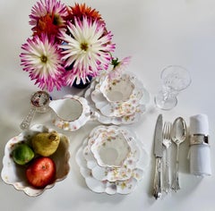Wileman Porcelain Tea Set, Chrysanthemum, Pastel Colors, Art Nouveau, 1896