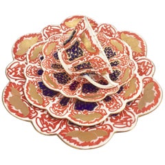 Wileman Teacup Quartet, Japan Pattern on Snowdrop Shape, 1898