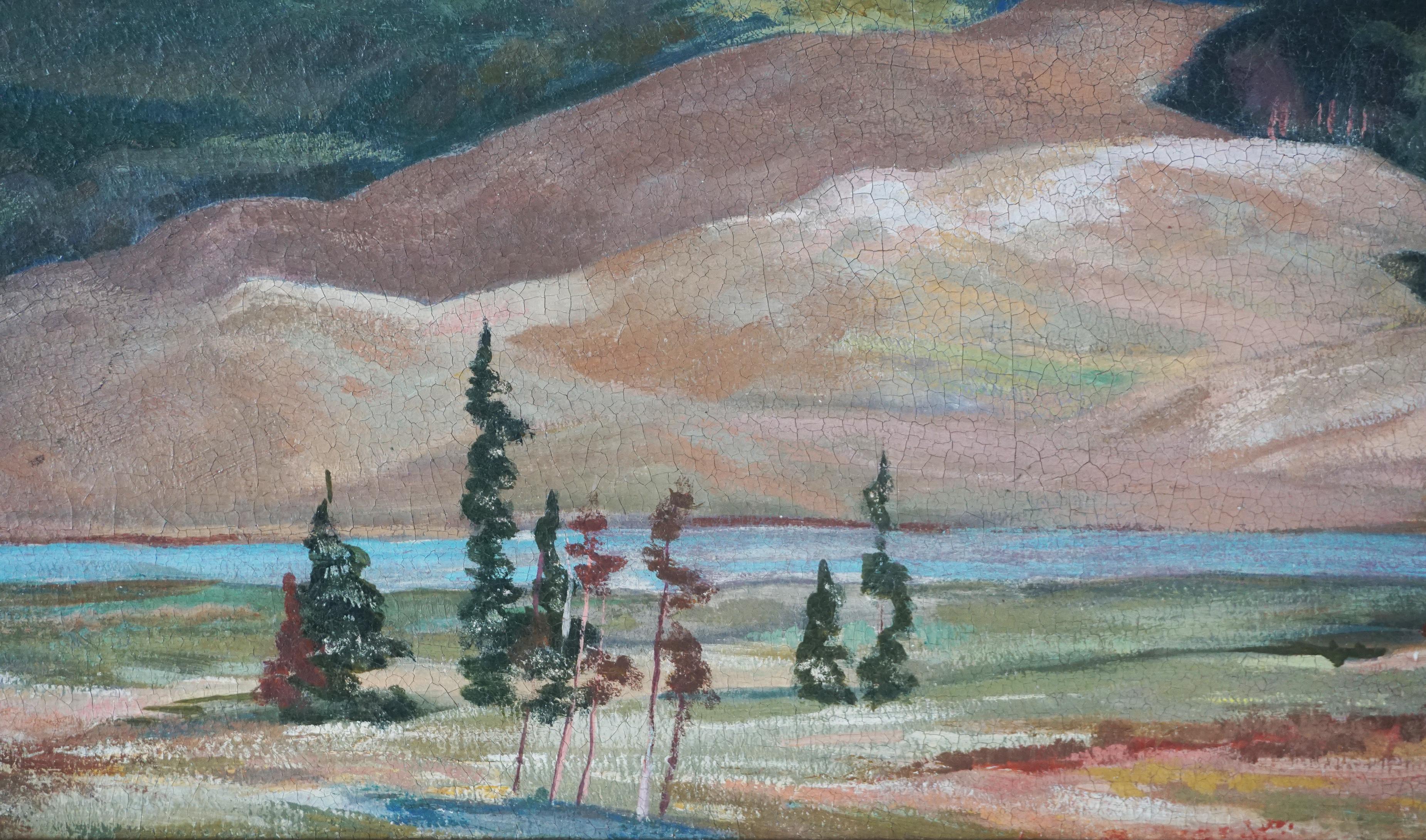 Paysage du fleuve Colorado du milieu du siècle - Tonalisme Painting par Wilfred A. Readio