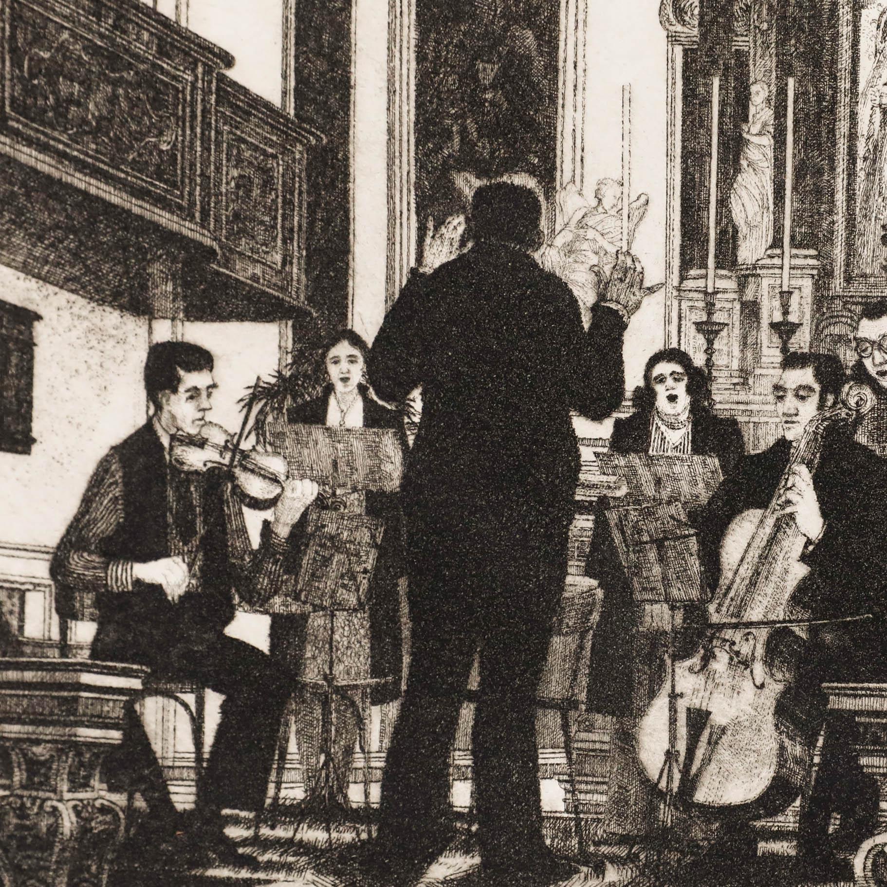 Wilfred Fairclough (1907-1996) - 1995 Radierung, Das Konzert im Angebot 3