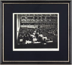 Wilfred Fairclough, Orchestra At The Royal Opera House, Etching