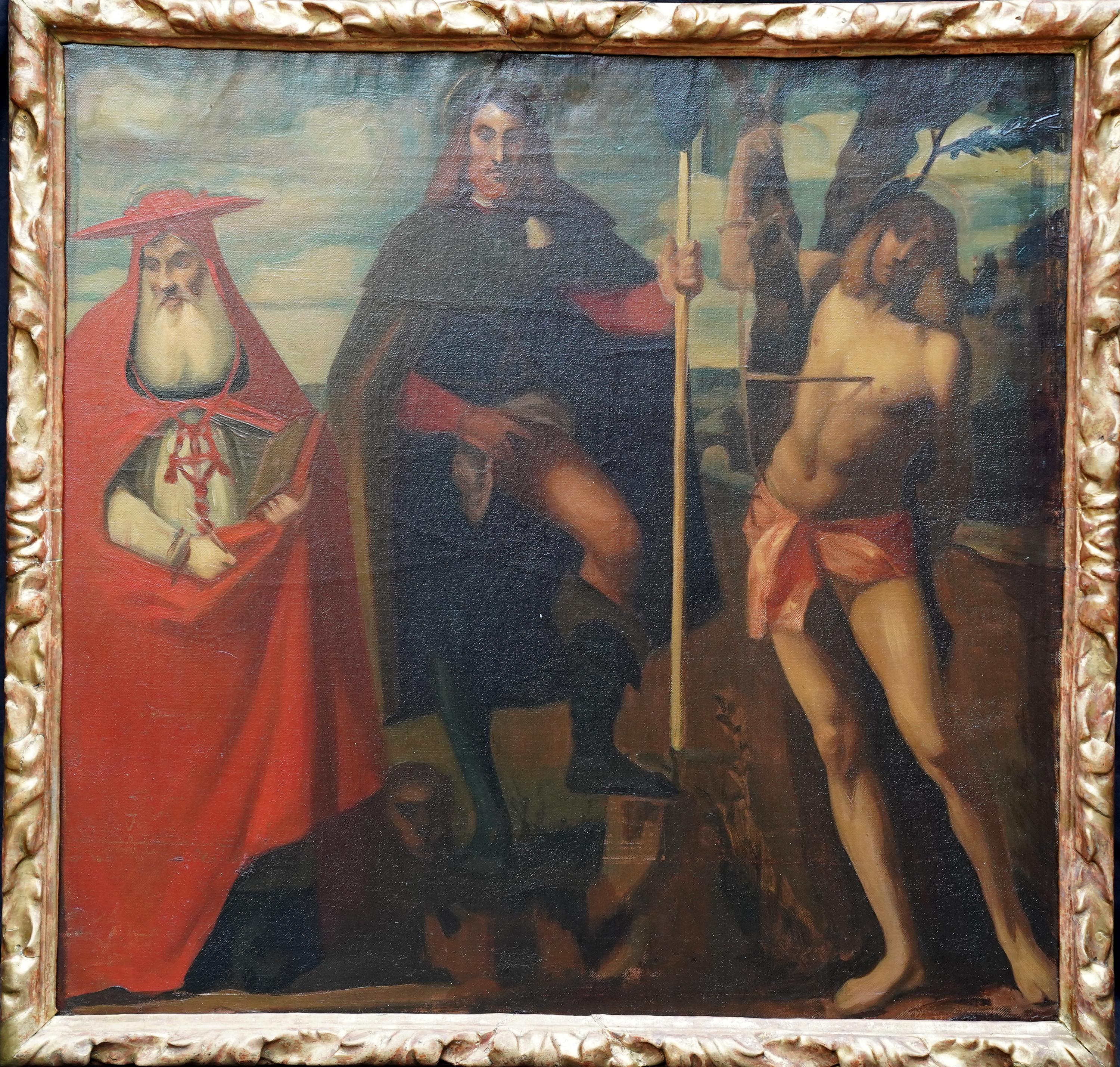 San Rocco con San Girolamo e San Sebastiano - Quadro ad olio britannico del periodo edoardiano in vendita 7