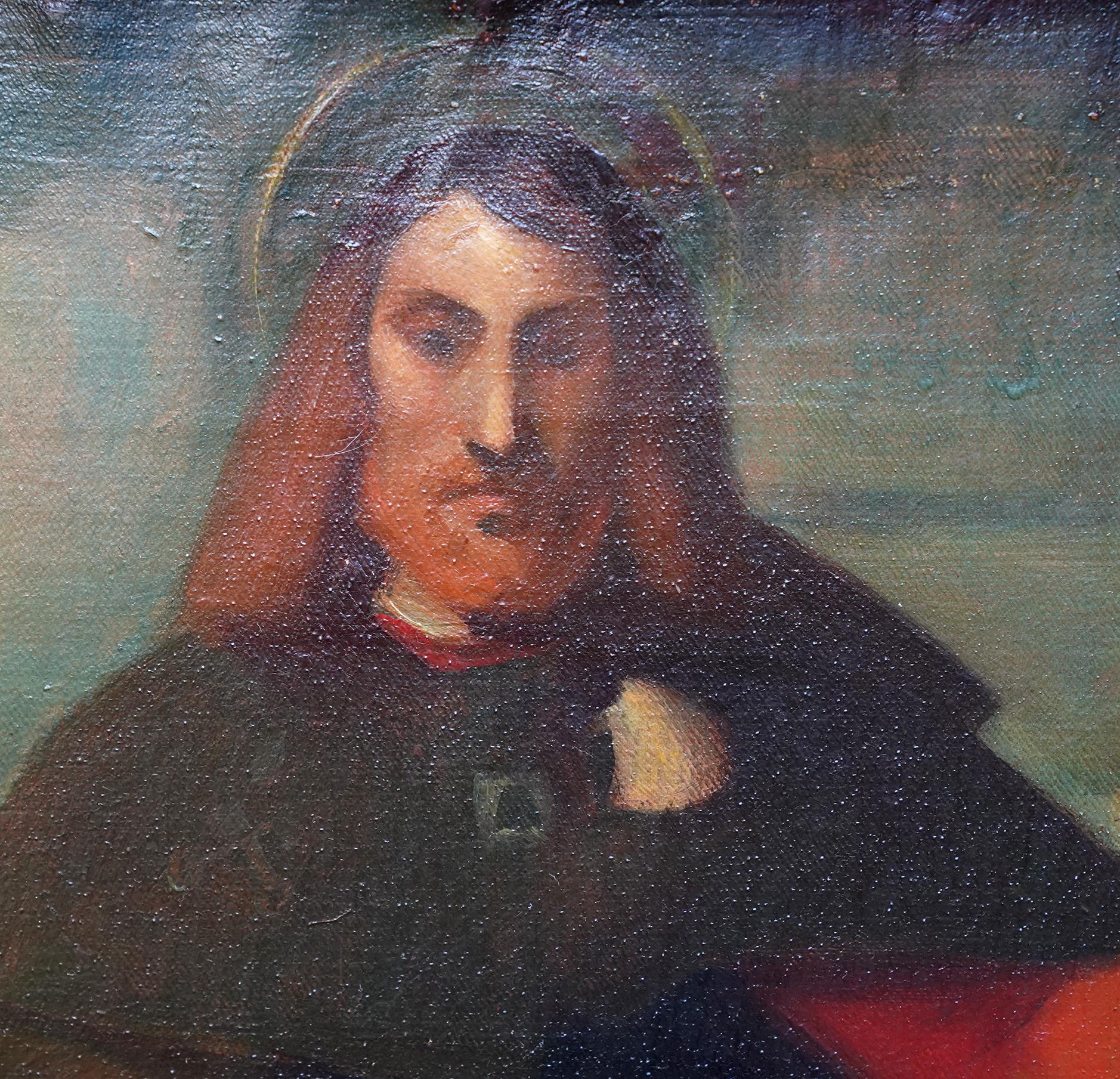 San Rocco con San Girolamo e San Sebastiano - Quadro ad olio britannico del periodo edoardiano in vendita 3