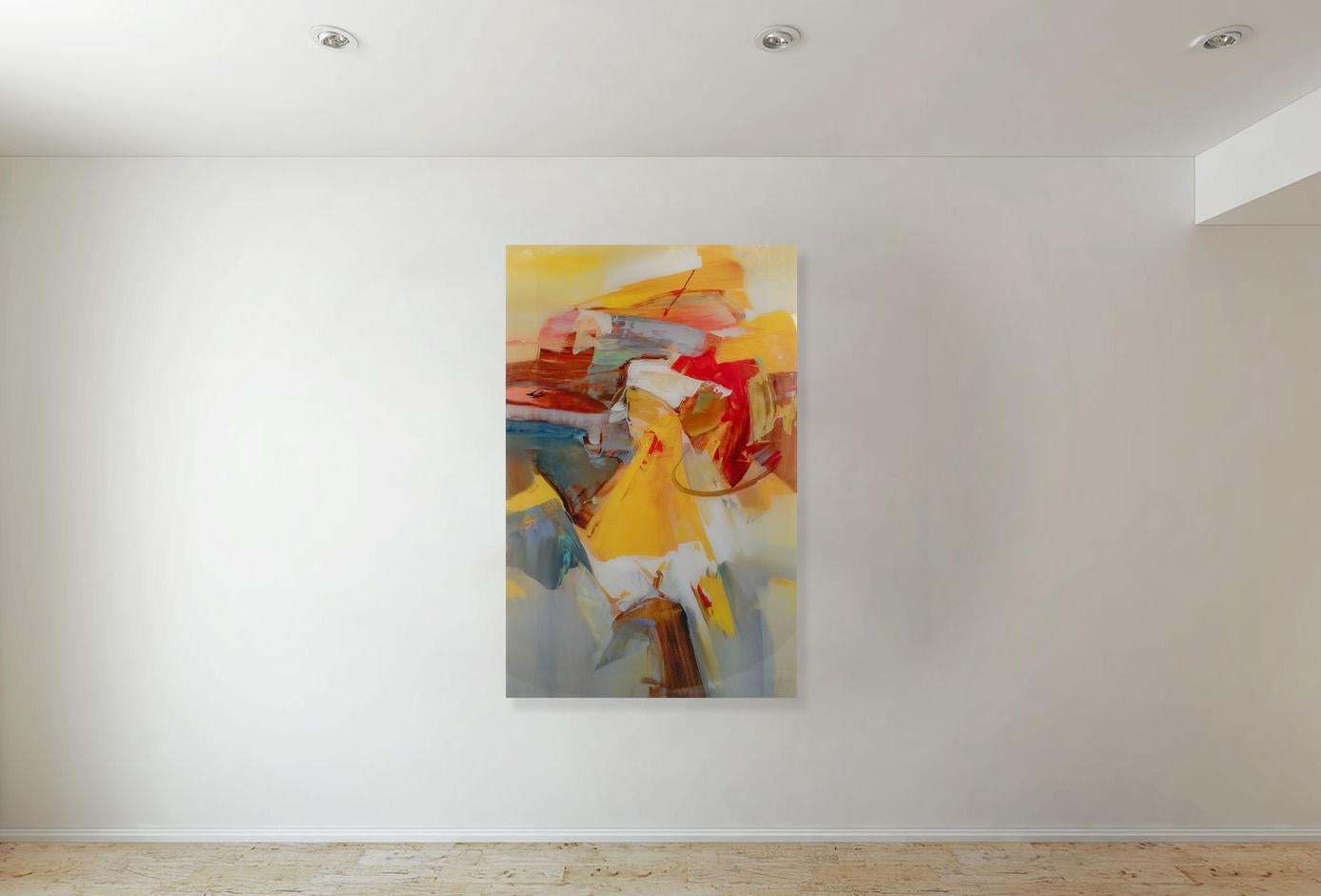 Abstraktes Gemälde aus Acryl auf Plexiglas, Wilfred Lang zugeschrieben  im Angebot 1