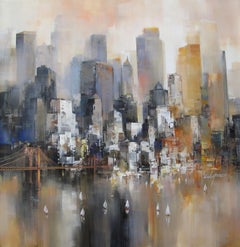 New York Fall - Acrylic on canvas, Abstract Painting, 21st Century by Wilfred