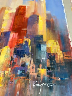 New York Rainbow - Acrylic on canvas, Abstract Painting, 21st Century by Wilfred