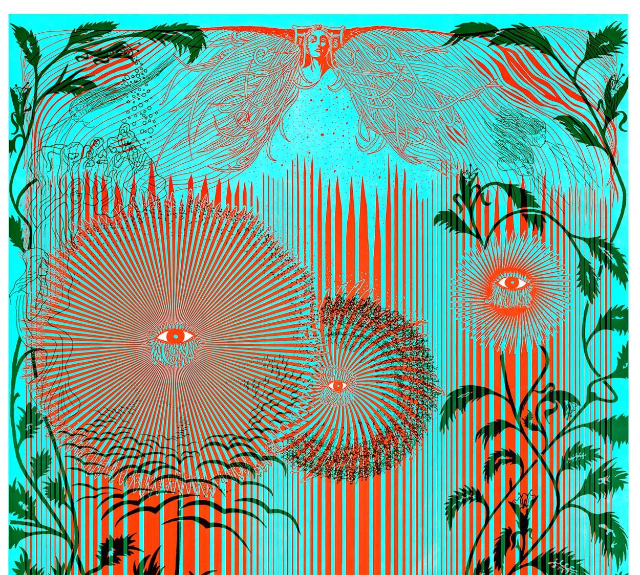 A Stone Art - affiche vintage psychédélique pop-art des années 1960 - Print de Wilfred Satty
