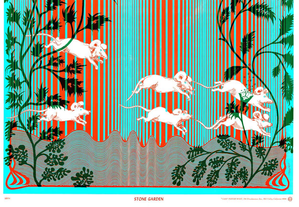 A Stone Art - affiche vintage psychédélique pop-art des années 1960 - Moderne Print par Wilfred Satty