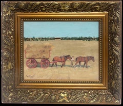 The Haycart Mitte des 20. Jahrhunderts English Impressionist Signiert Ölgemälde