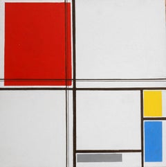 2e étude n° 5 de la Composition A (Après Mondrian), peinture à l'huile de BONO