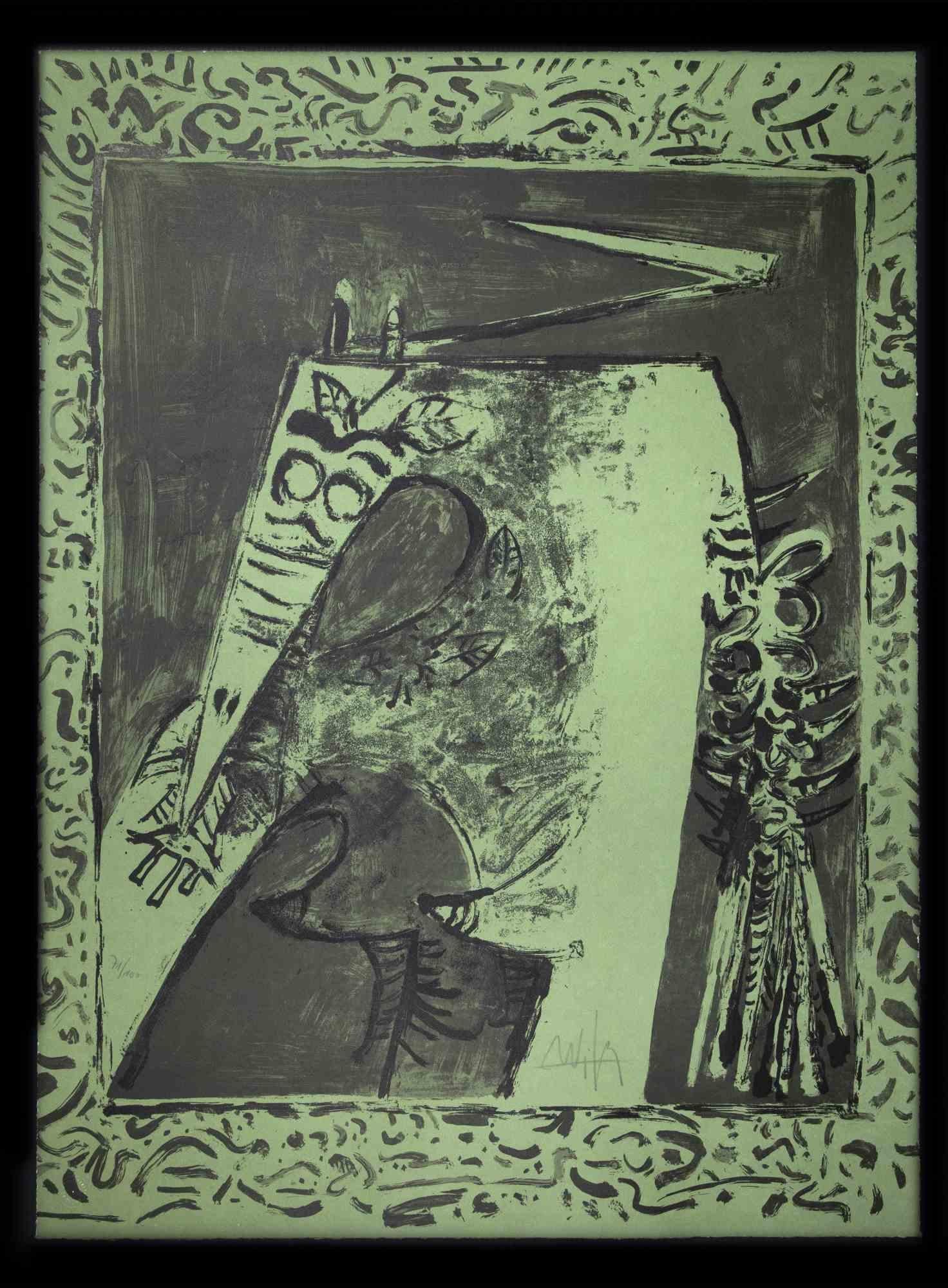 Wilfredo Lam - Composition-Green Figure - Original Lithograph by ...