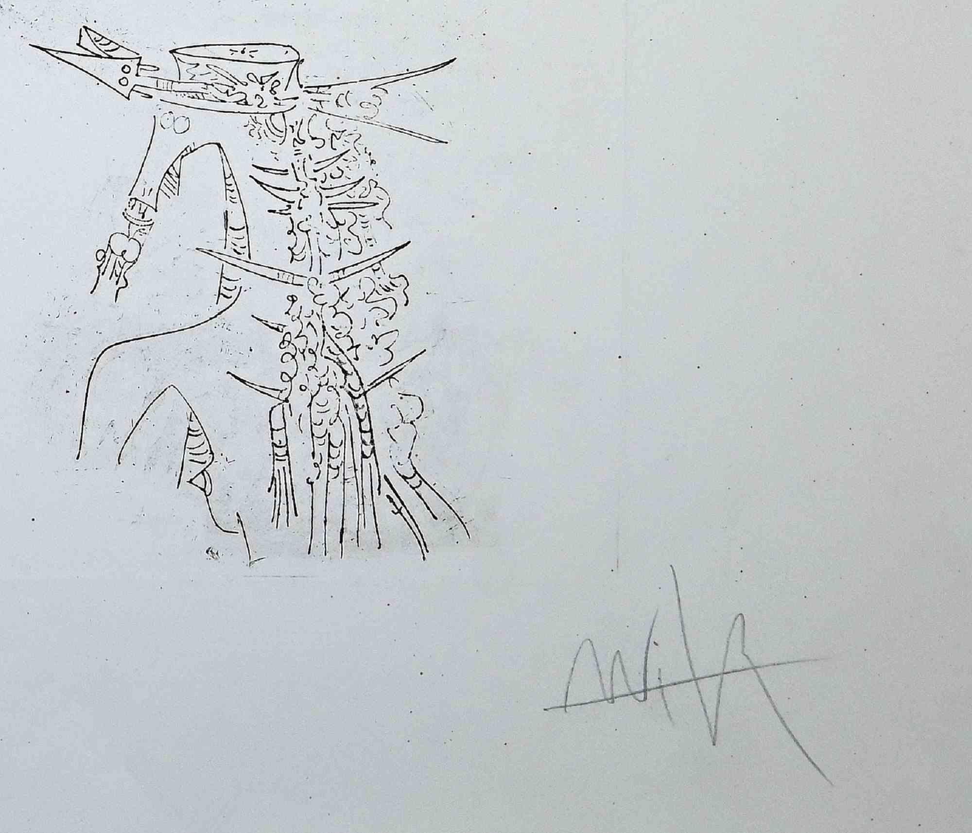 Untitled - Original Etching and Drypoint by Wilfredo Lam - 1960s For Sale 1