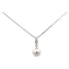 Wilfredo Rosado South Sea Pearl Charm Star Symbol 18K White Gold