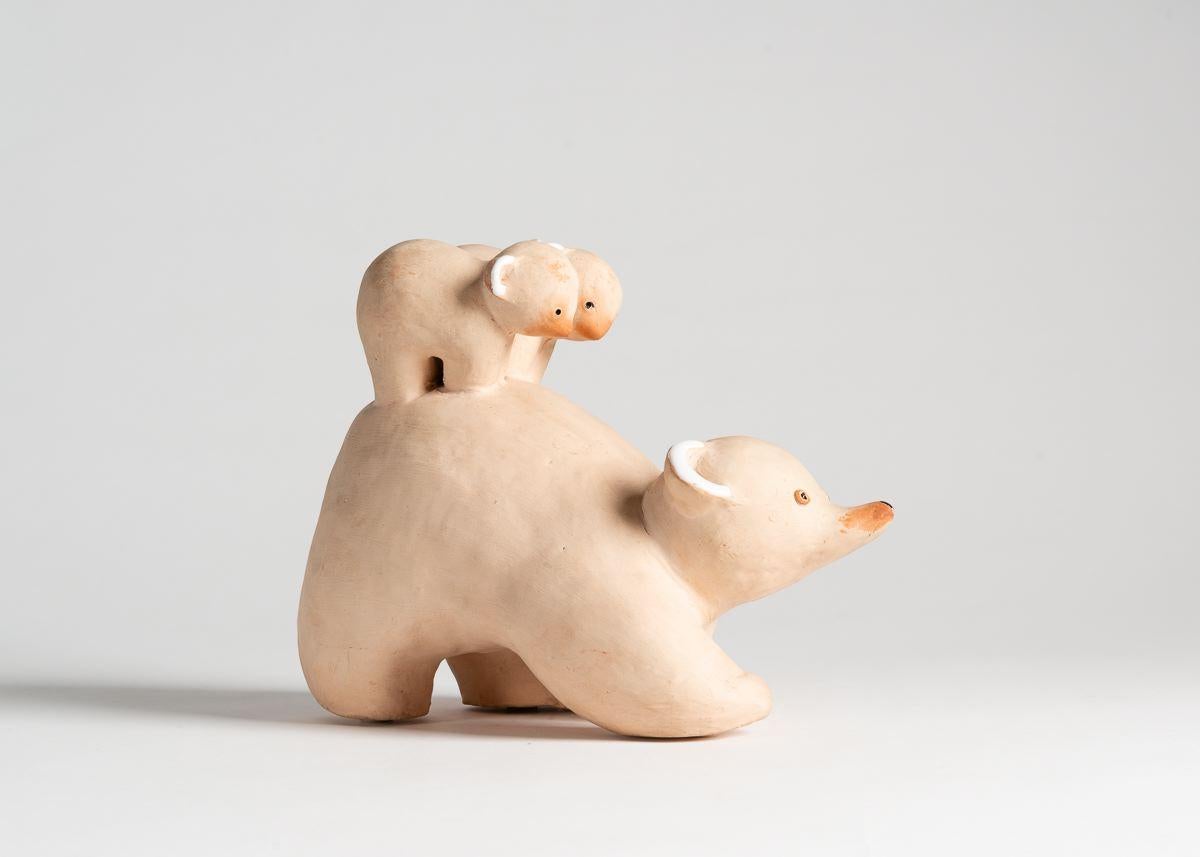 Wilfrid Prost para Primavera, Escultura de cerámica de un oso, Francia, hacia 1936 Art Decó en venta