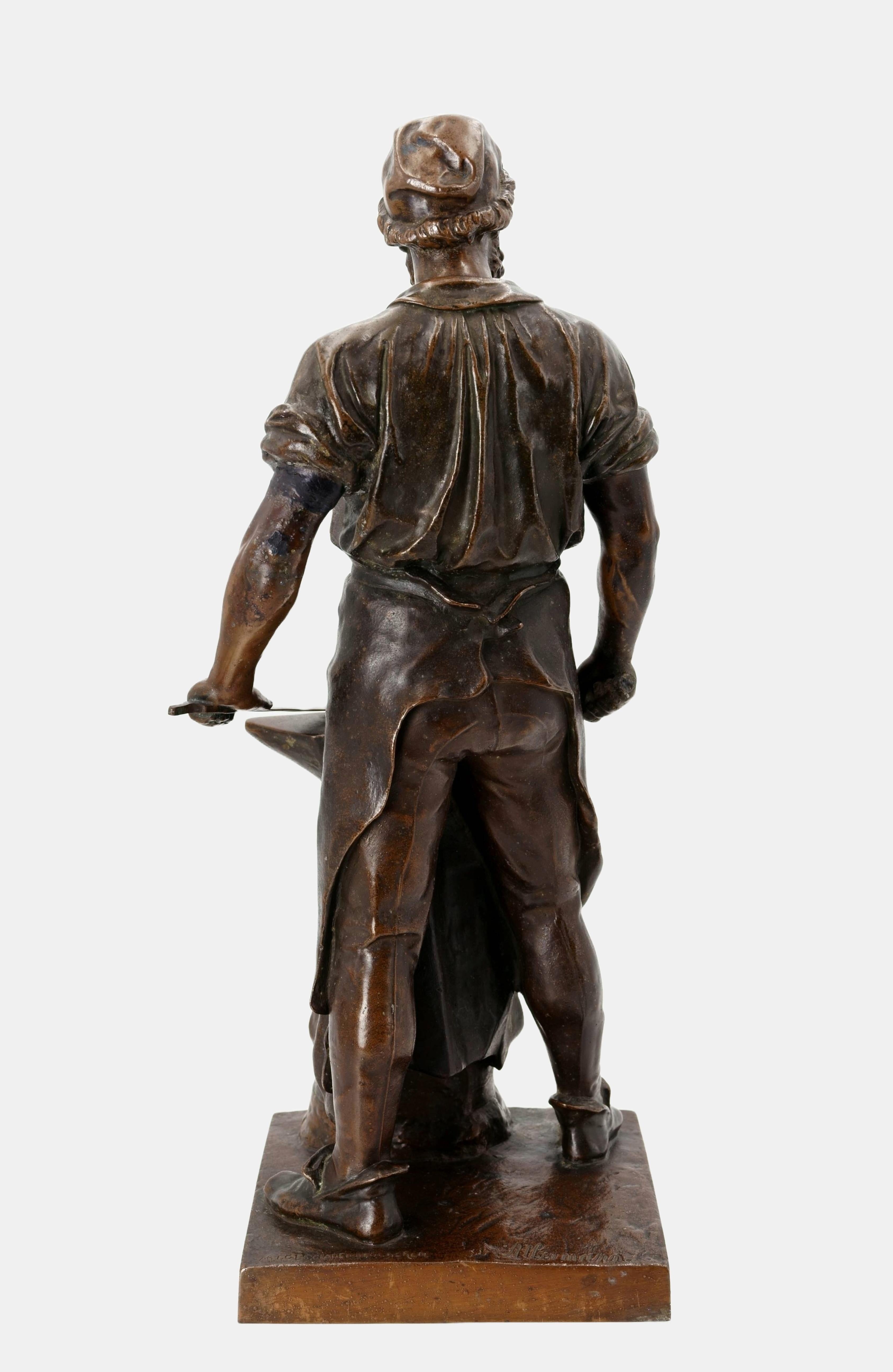 El herrero de Solingen / - La espada de doble filo - - Sculpture Realista de Wilhelm Albermann