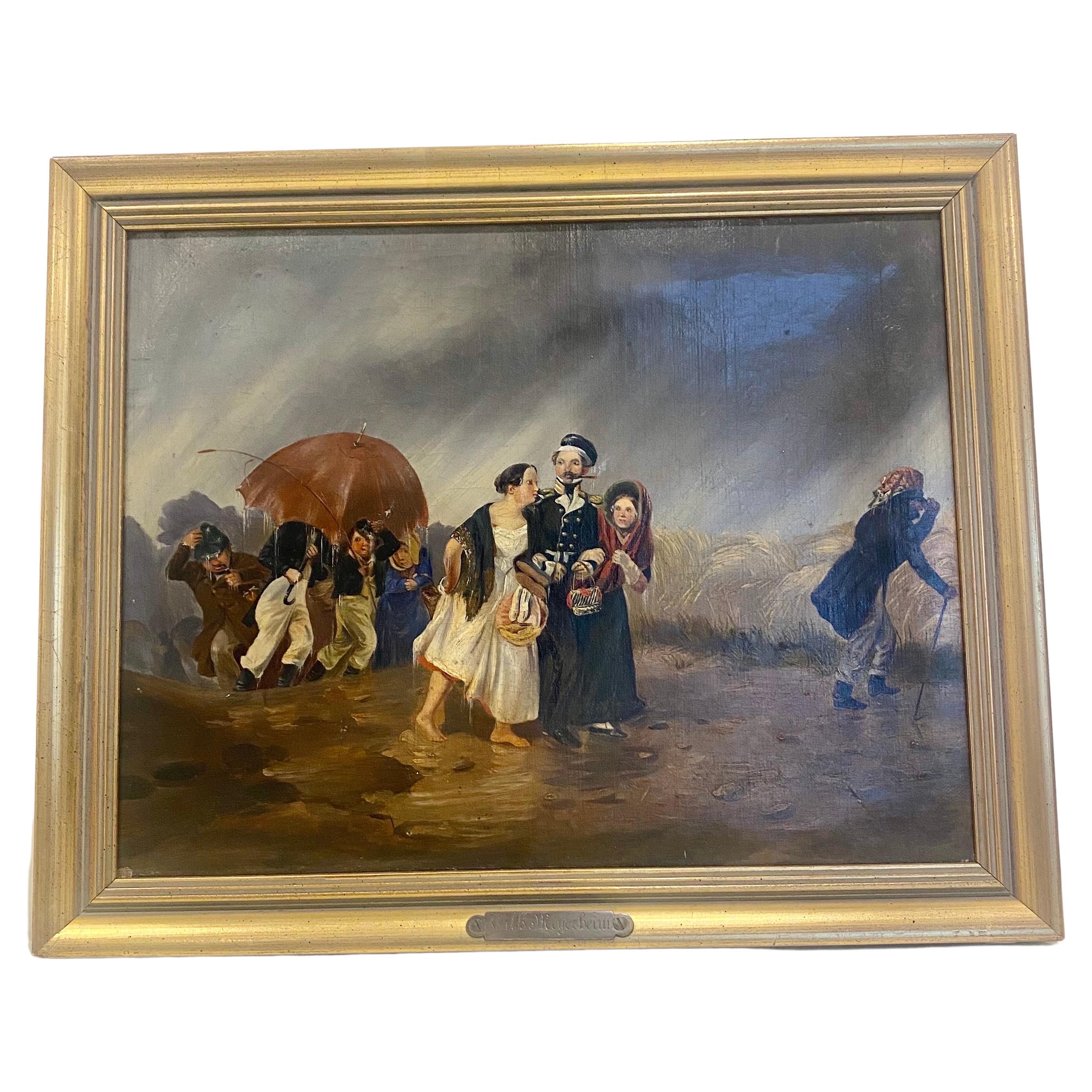 Wilhelm Alexander Meyerheim Walking in the Rain For Sale at 1stDibs