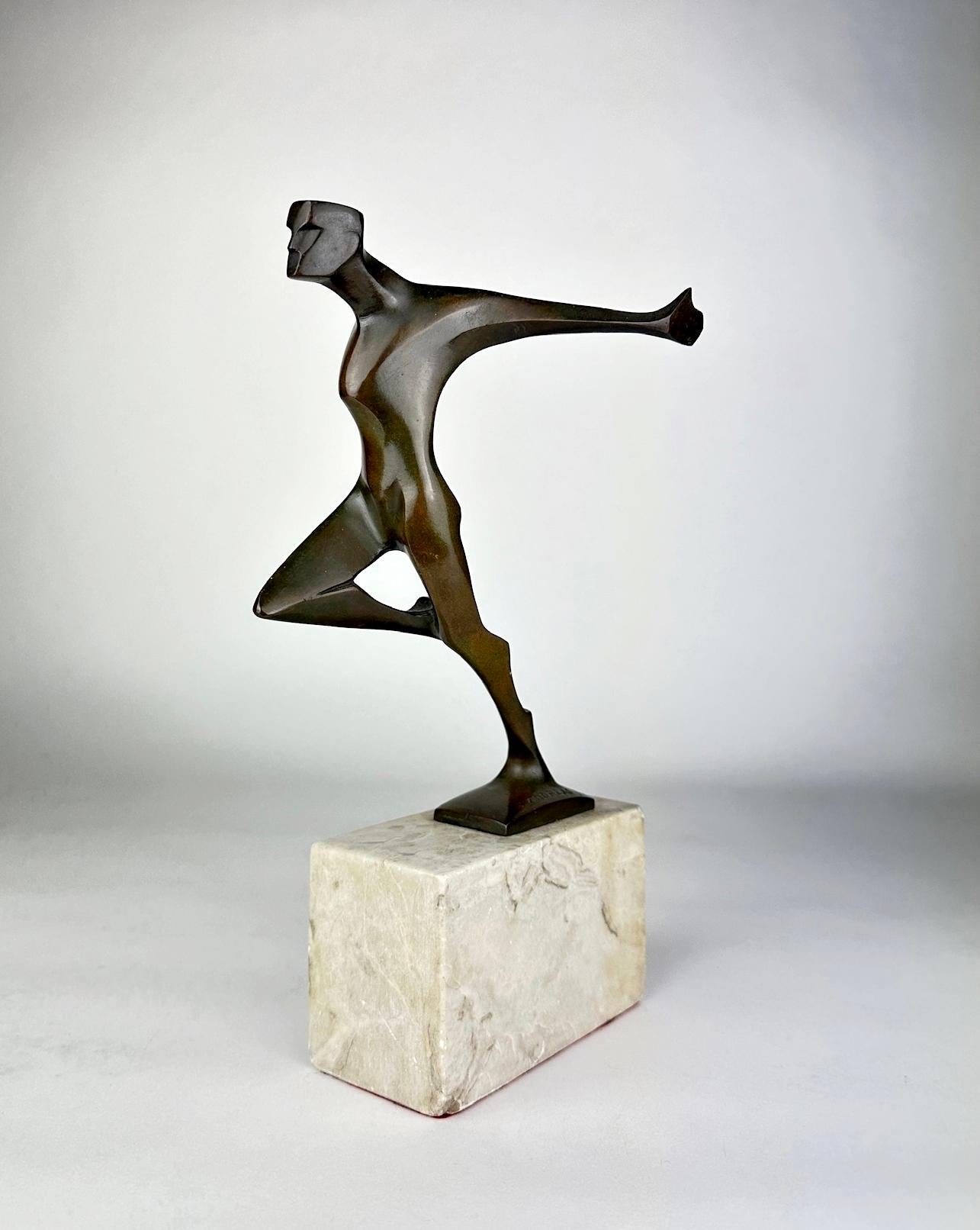 Das Testament, signiert Art Deco Bronze, Deutschland, 1930er Jahre (Gold), Nude Sculpture, von Wilhelm Andreas