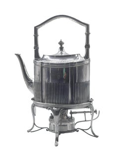 Wilhelm Binder Tea Service in Punched Silver 800s, Germany 1900s