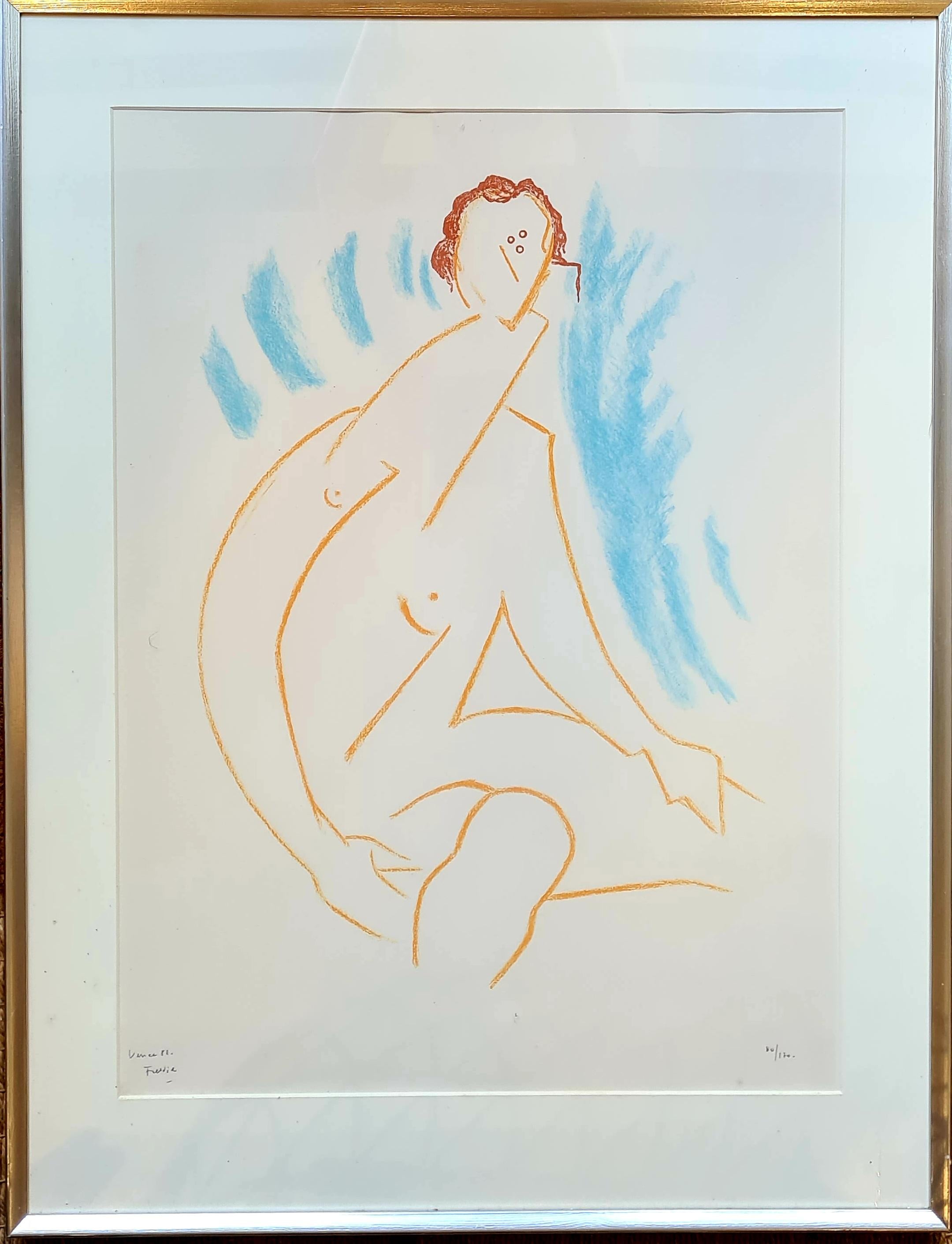 Avant Garde Surrealist Abstract Female Nude Signed Limited Edition Lithograph  - Print by Wilhelm Freddie