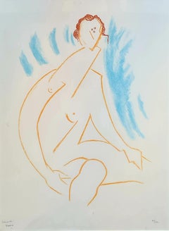 Avant Garde Surrealist Abstract Female Nude Signed Limited Edition Lithograph 