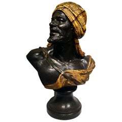 Buste autrichien Wilhelm Giesecke en bronze patiné, 1914