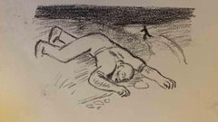 The Fallen Man - Lithographie de Wilhelm Gimmi, 1955 environ
