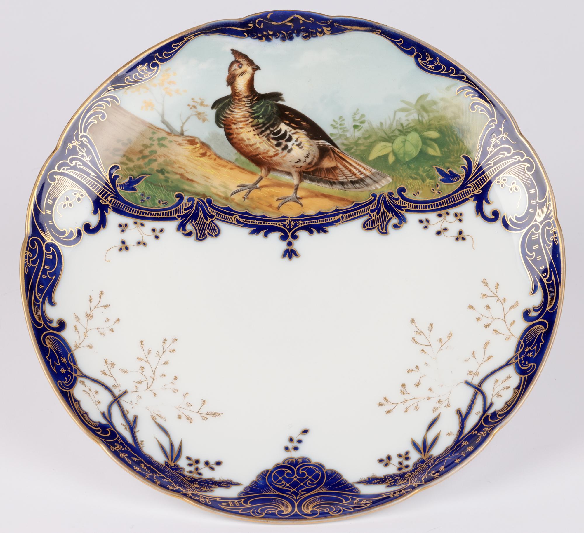 Hand-Crafted Wilhelm Graef New York Hand Painted Porcelain Cabinet Plate For Sale