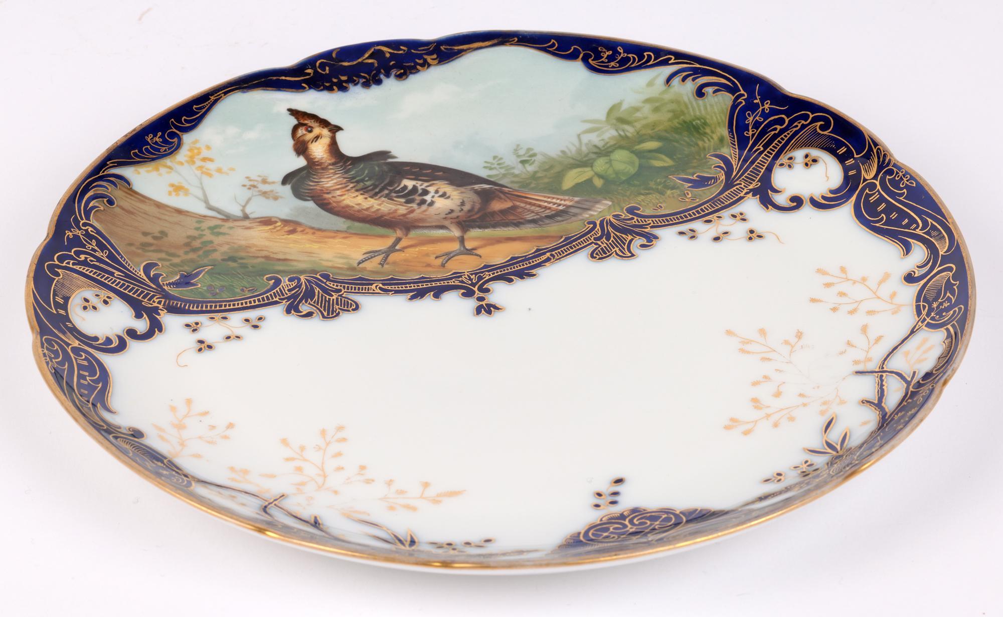 Wilhelm Graef New York Hand Painted Porcelain Cabinet Plate In Good Condition For Sale In Bishop's Stortford, Hertfordshire