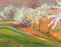 Wilhelm Hempfing, "Cherry Blossoms on Bergstraße, signed, German Impressionist