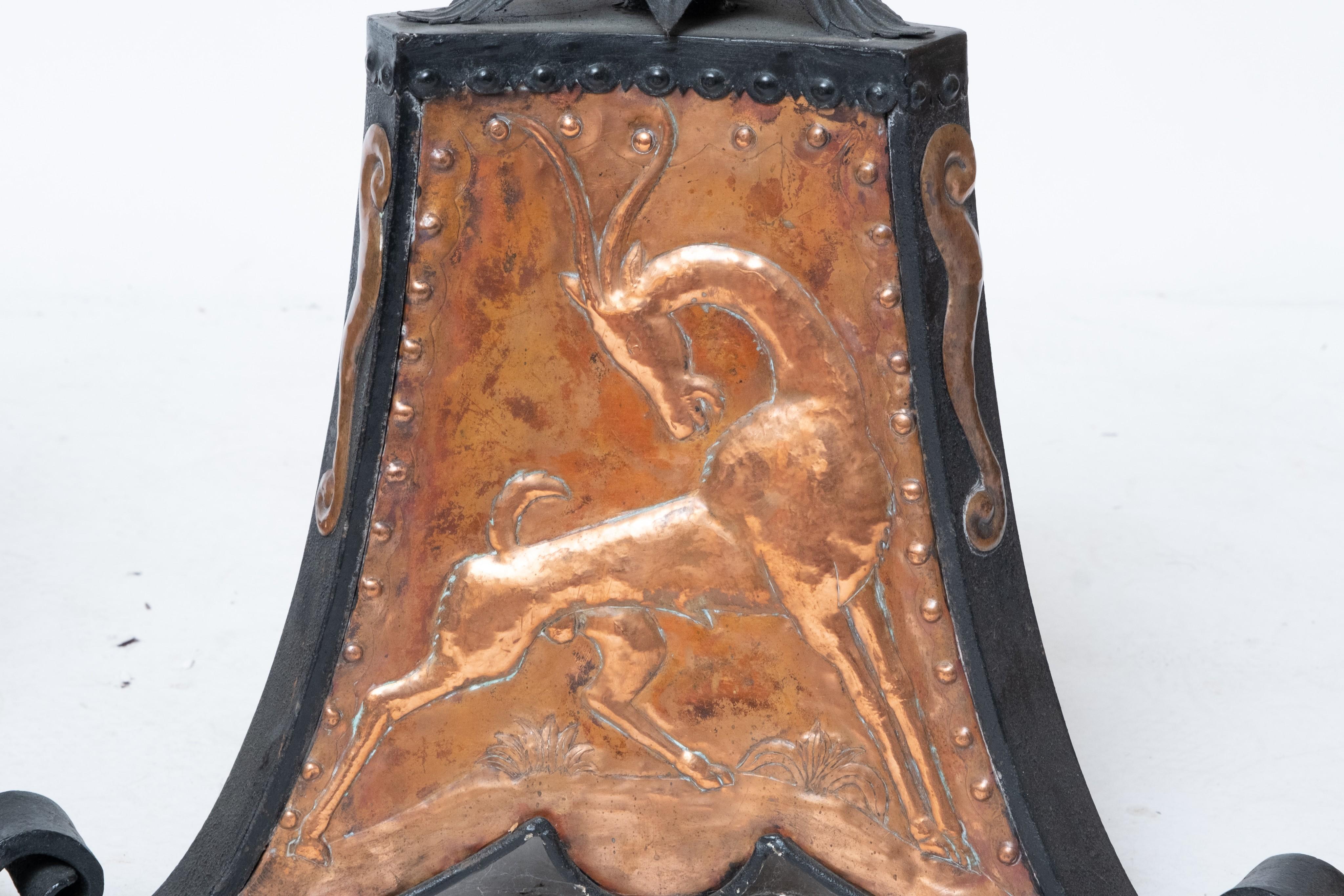 Wilhelm Hunt Diederich Raro par de lámparas de pie tipo antorcha de hierro forjado a mano en venta 1