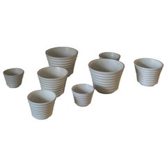 Wilhelm Kåge (1889–1960) Eight Carrara Planters, Gustavsberg, Sweden, 1940s