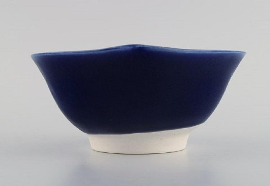 Scandinavian Modern Wilhelm Kåge for Farsta, Unique Bowl in Glazed Ceramics For Sale