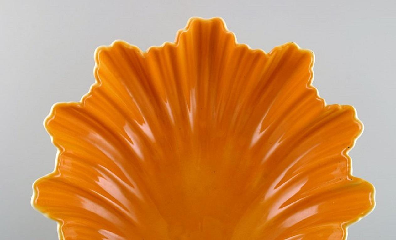 Glazed Wilhelm Kåge for Gustavsberg, Faience Bowl Shaped like a Seashell For Sale