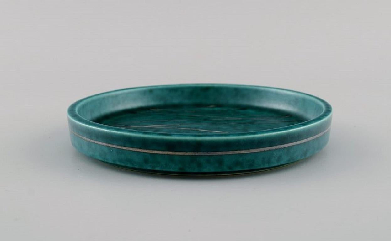 Glazed Wilhelm Kåge for Gustavsberg, Round Argenta Art Deco Dish