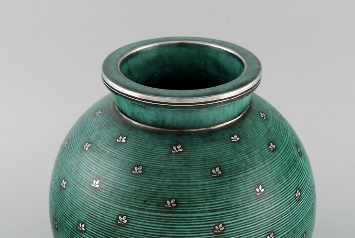 Swedish Wilhelm Kåge for Gustavsberg, Round Argenta Art Deco Vase