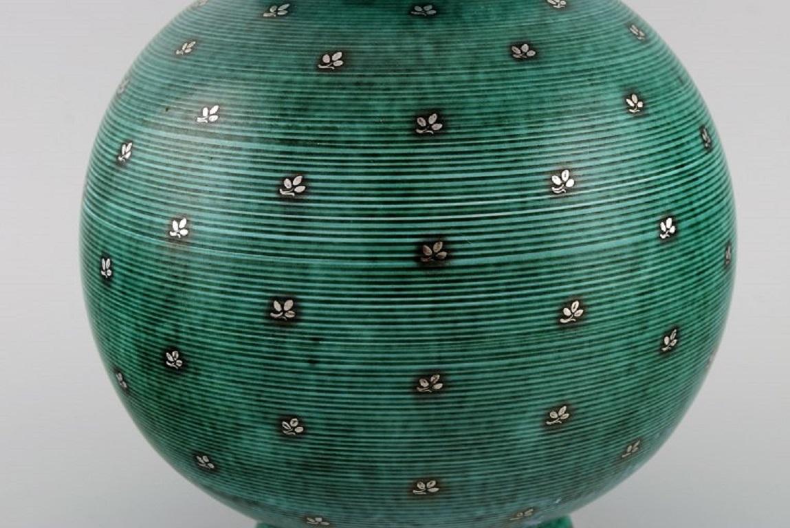 20th Century Wilhelm Kåge for Gustavsberg, Round Argenta Art Deco Vase